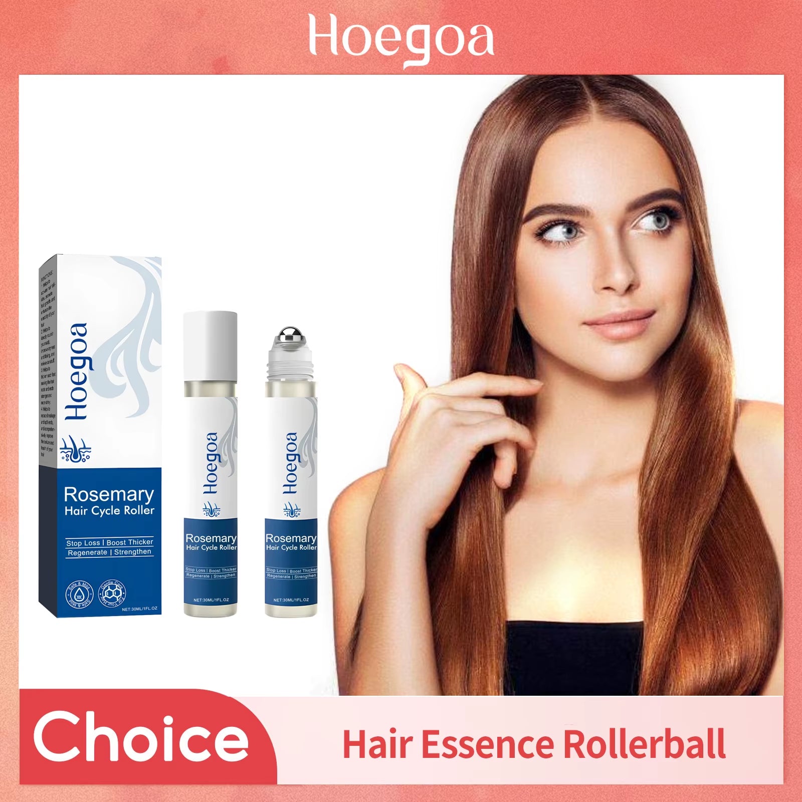 Hair Essence Rollerball Hair Thicker Regrowth anti Loss Prevent Baldness Strengthening Hair Nourishing Scalp Hair Growth Oil