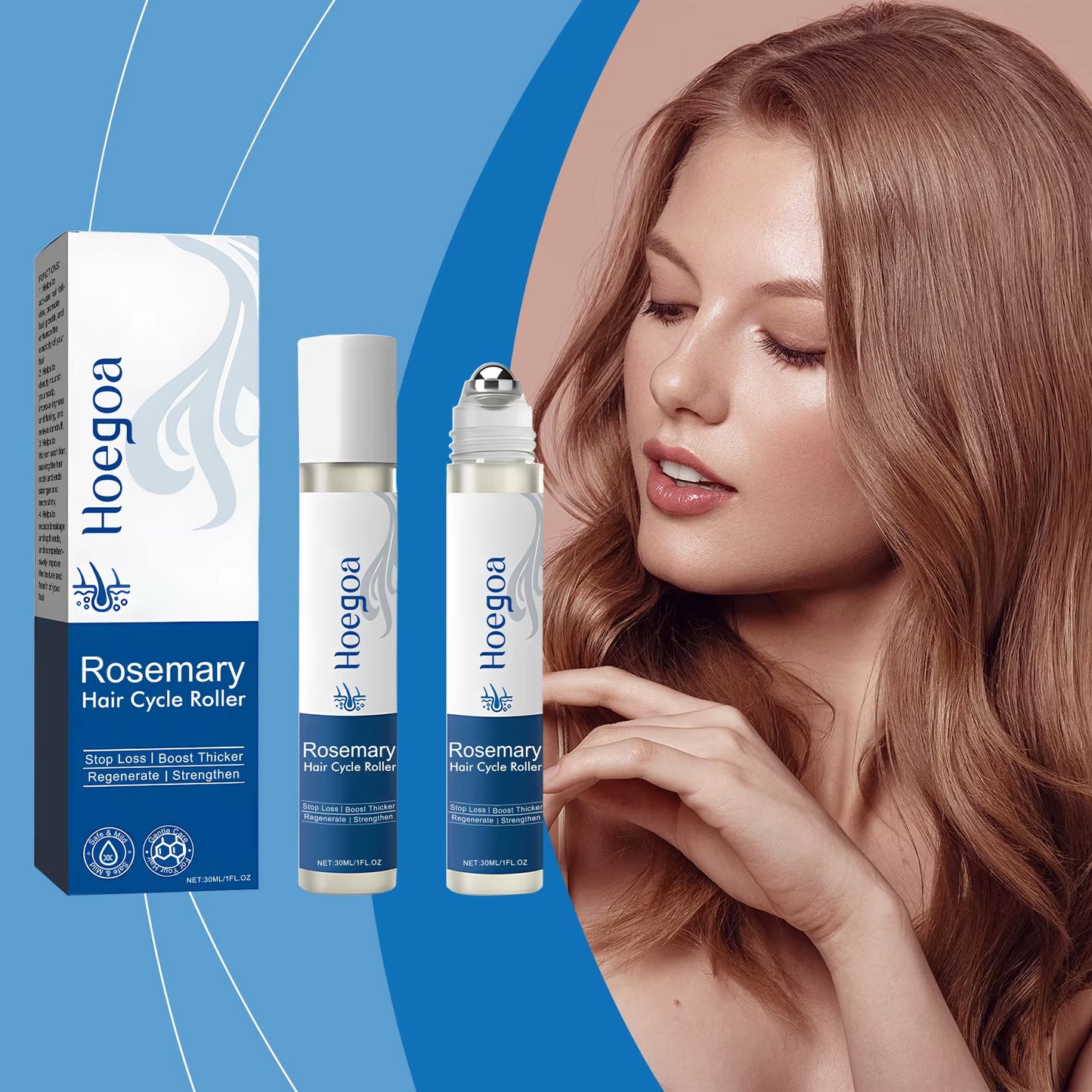 Hair Essence Rollerball Hair Thicker Regrowth anti Loss Prevent Baldness Strengthening Hair Nourishing Scalp Hair Growth Oil